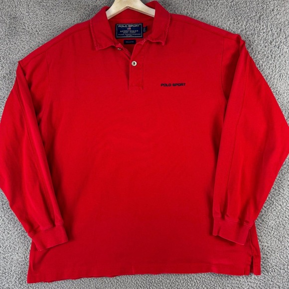 Polo Ralph Lauren Other - VTG Polo Sport Ralph Lauren Shirt Mens XL Red Long Sleeve Sportsman Pullover